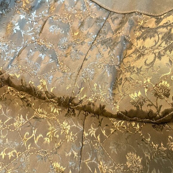 Chico's Quilted Military Jacket Sz 3 / XL Olive Green Embellished Baroque EUC - Picture 8 of 11